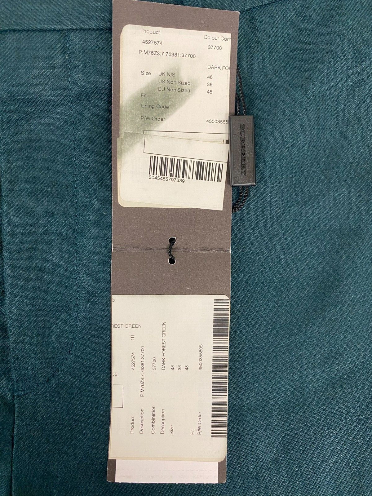 Men Burberry Pants Trousers Dark Forest 100% Linen Made I Italy US/UK38 W34 L32 image 7