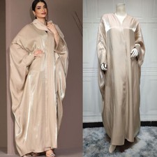 Muslim Kaftan Women Batwing Sleeve Loose Maxi Dress Dubai Abaya Caftan One Size