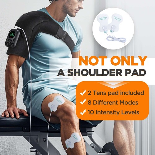Electric Heated Vibration Shoulder Massager Brace Rotator Cuff Joint Pain Relief - Picture 92 of 95