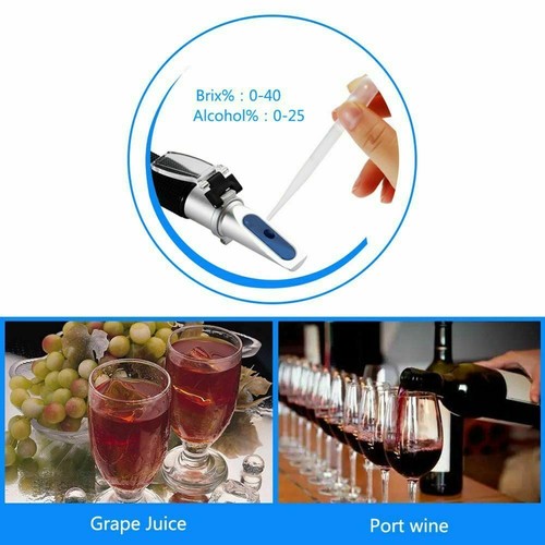 Wine Refractometer Alcohol 0-25% Brix 0-40% Alcoholometer Sugar Meter For Wine - Picture 5 of 11