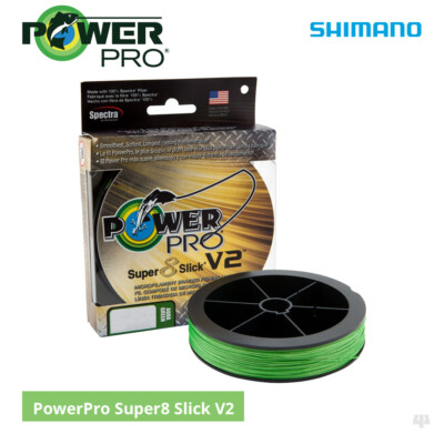 Shimano Power Pro Super 8 Slick V2 Braided Mainline - Dorsch Barsch Karpfen Köder Angeln