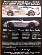 2006 Hennessey Viper Venom 1000 Twin Turbo Coupe Convertible Photo Print Ad