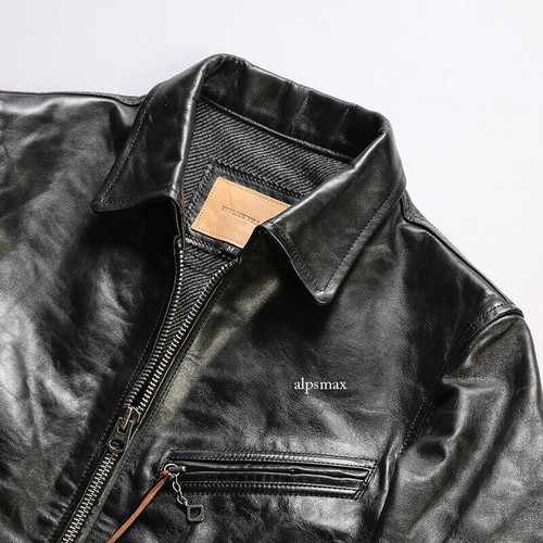 Japan Men Black Biker Jacket Leather Coat Lapel Long Sleeves Multi-pocket Coat - Afbeelding 9 van 25