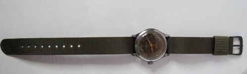VINTAGE 1940'S MENS BARTON CANOE INCABLOC 17'J MILITARY MANUAL BROWN DIAL WATCH - Picture 6 of 9