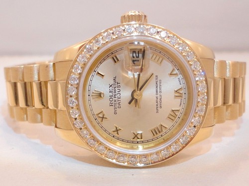 ROLEX LADIES PRESIDENT 18K YELLOW GOLD 1.35ct DIAMOND BEZEL 179178 - Picture 8 of 12