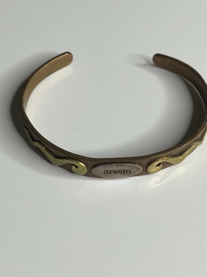 Brazalete "Dream" de latón plata cobre de gran alcance Foto 2 de 4