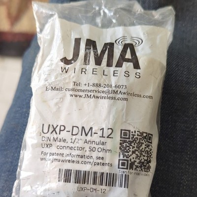 JMA Wireless UXP-DM-12 DIN Male to 1/2 in Annular UXP Connector 50 Ohm