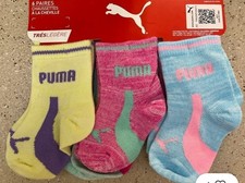 Puma Baby 6 Pk Multicolor Ankle Cushioned SuperLite Logo Sock Set 12-24 M