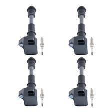 4pcs Ignition Coil + Spark Plugs for Volvo XC90 XC40 2.0L 2016-2020 31358940