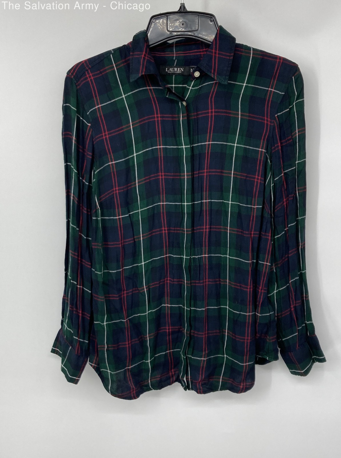 Lauren Ralph Lauren Womens Multicolor Plaid Long Sleeve Button-Up Shirt Size 1X