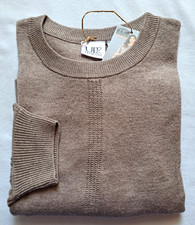 UP2FASHION Damen Pullover S ca.38/40 mit Wolle Seide Kaschmir Rund taupe Mel NEU
