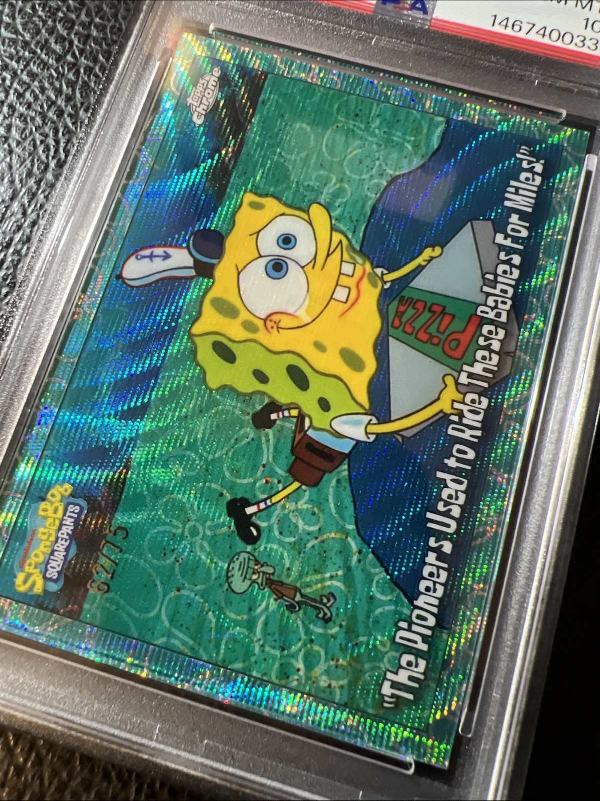 2025 Topps Spongebob Pioneers Ride Babies Miles /75 Flower Refactor #79 PSA 10 view 4