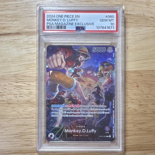 2024 Monkey.D.Luffy OP05-060 Leader Foil PSA Magazine Promo One Piece PSA 10