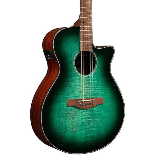 Ibanez AEG70 Flamed Maple Top Grand Concert AE Guitar Emerald Burst