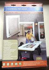 PetSafe White Aluminum Medium Pet Door for Exterior Entry 1-40lb Dog HPA11-11599