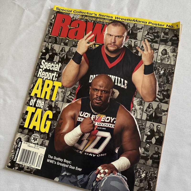 SEPTEMBER 2003 WWF RAW wrestling magazine DUDLEY BOYs W Poster ECW WWE