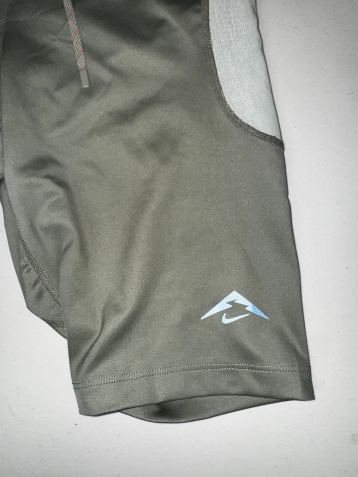 Nike DRI-FIT ADV Trail Run Lava Loop Lined Half Tights Green Pick Size HJ4170 - Image 2 of 4