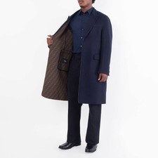 Fendi Men's Double Wool FF Logo Coat, Brand Size 50  US Size 40 