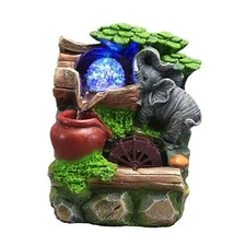 Tabletop Fountain Indoor Small Rockery Desktop Mountain Cascading Waterfalls 