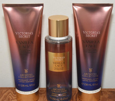 3 New Victoria's Secret Vanilla Lace Fragrance Body Mist Lotion Lot