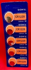 Genuine Sony CR1220 5012LC 3V Lithium Coin Cell Battery x5 UK SAME DAY