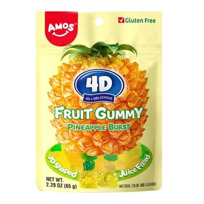 Amos 4D Fruit gummy Pineapple Burst 65g Fruchtgummi