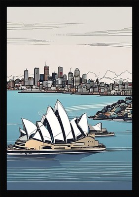 Moderner Hafen von Sydney gerahmtes Wandbild Poster Leinwanddruck Bild