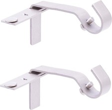 Fast Fit 5/8" No Measure Curtain Rod Brackets Brushed Nickel 2 Count Pack of 1