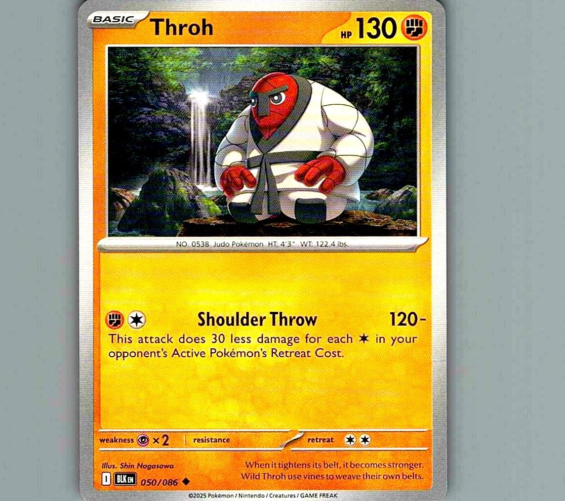 Throh 050/086 Uncommon Black Bolt Pokemon TCG Card (BLK) BLK-A01