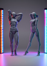 Gray Posable Artist Mannequin Set for Drawing Modeling and Sketching Figures NEW