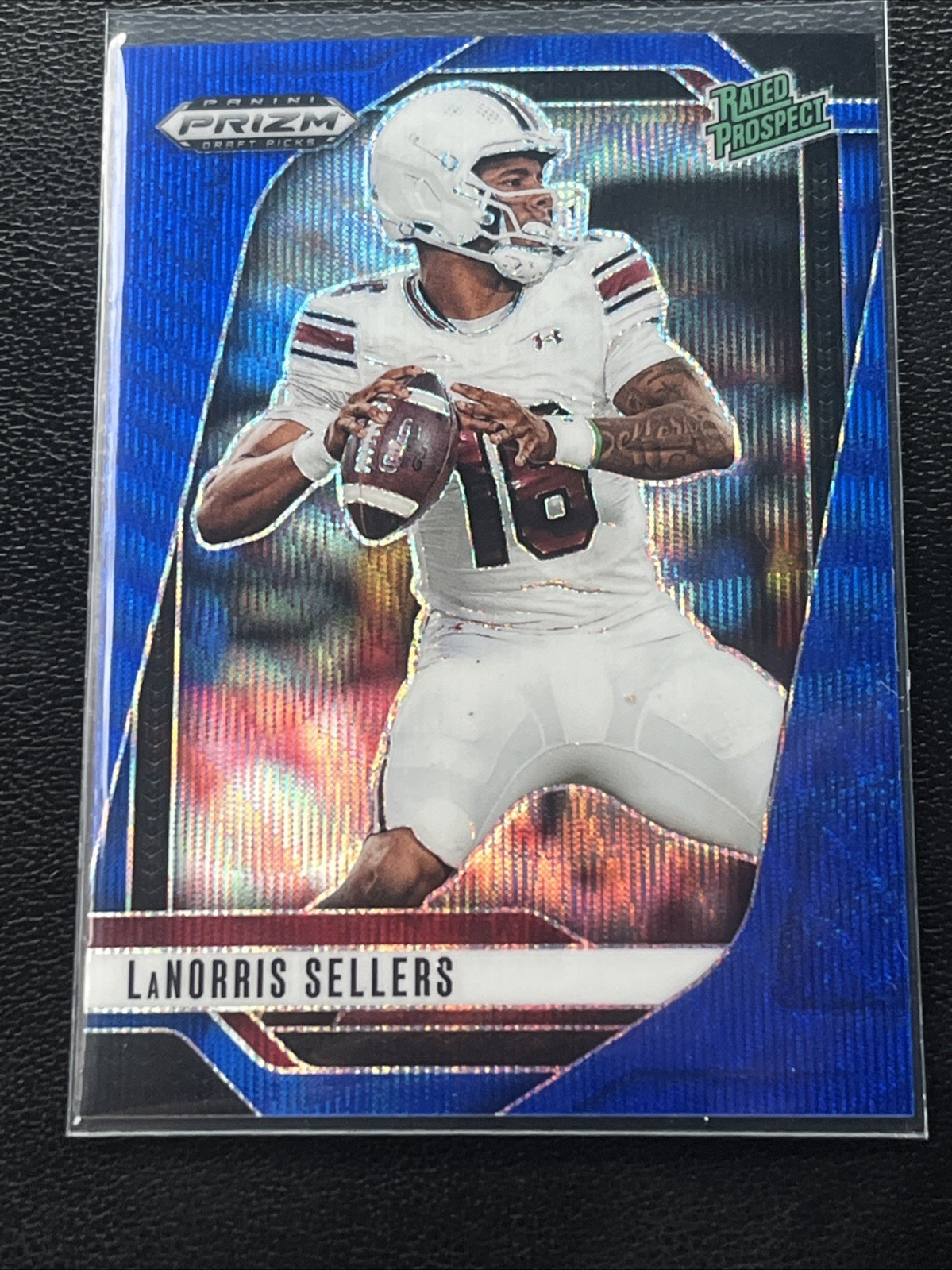 2025 Prizm Draft Picks LaNorris Sellers Blue Wave /299 Rated Prospect RC