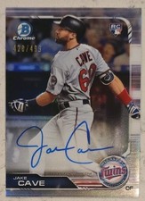 2019 Topps Bowman Chrome Rookie Autographs Jake Cave #CRA-JC /499 Twins