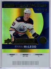 2020-21 Credentials Ryan McLeod Yellow Debut Ticket Access Rookie Card # 99. rookie card picture