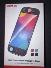 Soft TPU Transparent Protective Case For Switch 2 With Thumb Grips -New