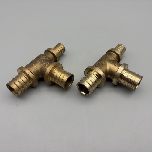 Brass PEX Fitting 1/2"x3/4"x3/4" Reducer Tee Rehau Everloc Lead Free Lot of 2 A