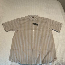 Daniel Cremieux Signature Collection Shirt Short Sleeves Stripes Size Large NWT