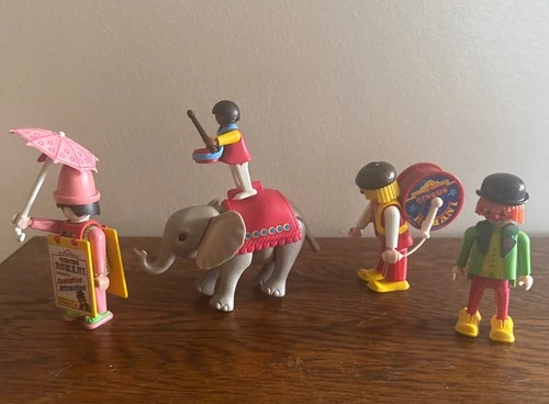 Vintage Playmobil 3797 Romani Circus Clowns w/ Baby Elephant - Extra Clown