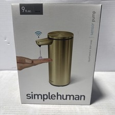 simplehuman 9 oz. Touch-Free Automatic Rechargeable Sensor Pump, Brass Stainless