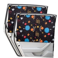 Car Window Shades, 2 Packs Magnetic car Sun Shade for Baby, Colourful Space