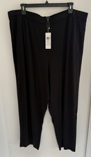 Eileen Fisher Black Pull On NWT Slouch Ankle Pants Tencel Blend Jersey Knit 3X