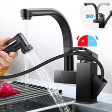 Kitchen Faucets with Pull Down Sprayer, Faucet for Kitchen Sink, Black Faucet UK