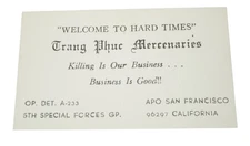 ORIGINAL Vietnam Army 5th Special Forces Trang Phue Mercenaries Kill Card B2