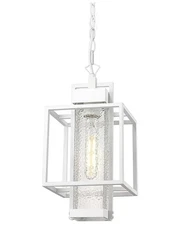 Osimir White Outdoor Pendant Light, Waterproof Aluminum Outdoor Hanging Light...