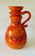 Walter Gerhards Keramik West German Pottery Vase With Handle Fat Lava 240/25