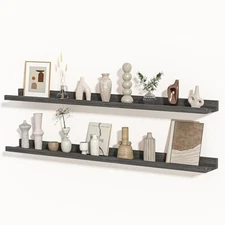 Floating Shelves For Wall, Picture Ledge Shelf 48 Inch Solid Wood Set of 2, 