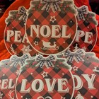 6 Pc Christmas Hanging Signs, Plastic, Corrugated, Plaid, Indoor/Outdoor 