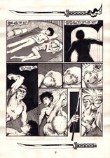 1986 Aircel Comics SAMURAI #8 page 7 Barry Blair NIGHTWYND Comic Art KARATE