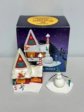 Disney Nightmare Before Christmas Georama Puzzle Snowman Jack Figure Set Of 2