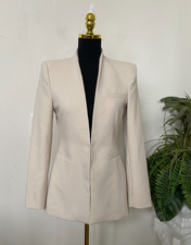 Zara Woman Women s Ivory Polyester Blend Blazer Jacket Size M EUC 149