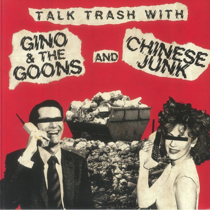 GINO & THE GOONS/CHINESE JUNK - Talk Trash With - red & white galaxy vinyl LP